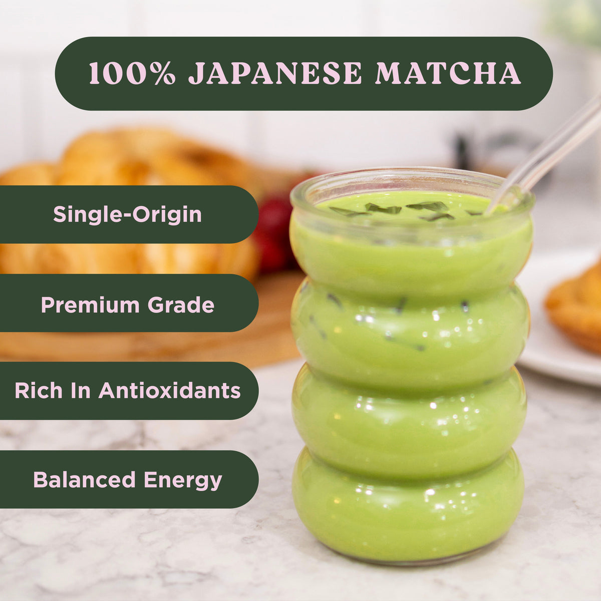 Harmony Matcha Lavender, Premium Shade-Grown Japanese Matcha, Sweetened with Organic Sugar, 20 Servings