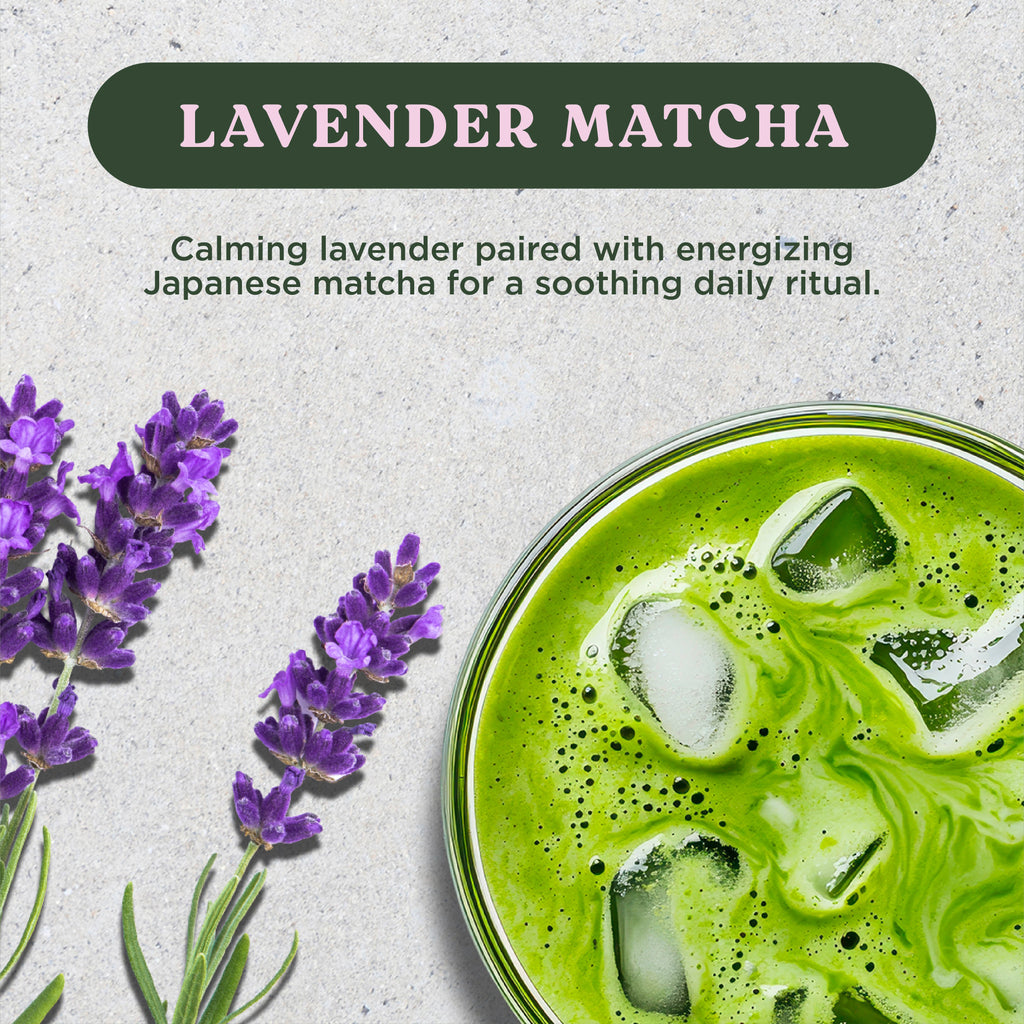 Harmony Matcha Lavender, Premium Shade-Grown Japanese Matcha, Sweetened with Organic Sugar, 20 Servings